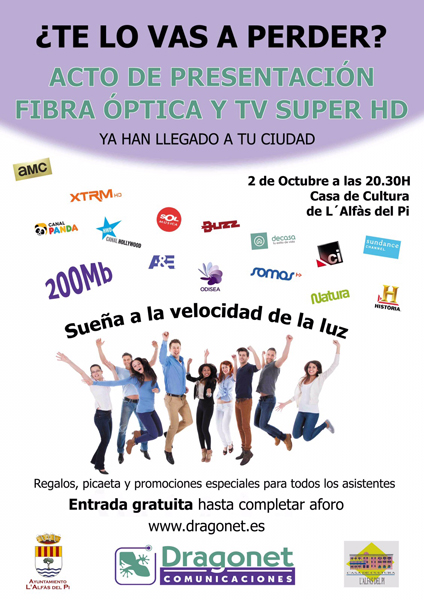 Acto de presentación de la fibra óptica y la TV Super HD mañana viernes en la casa de cultura