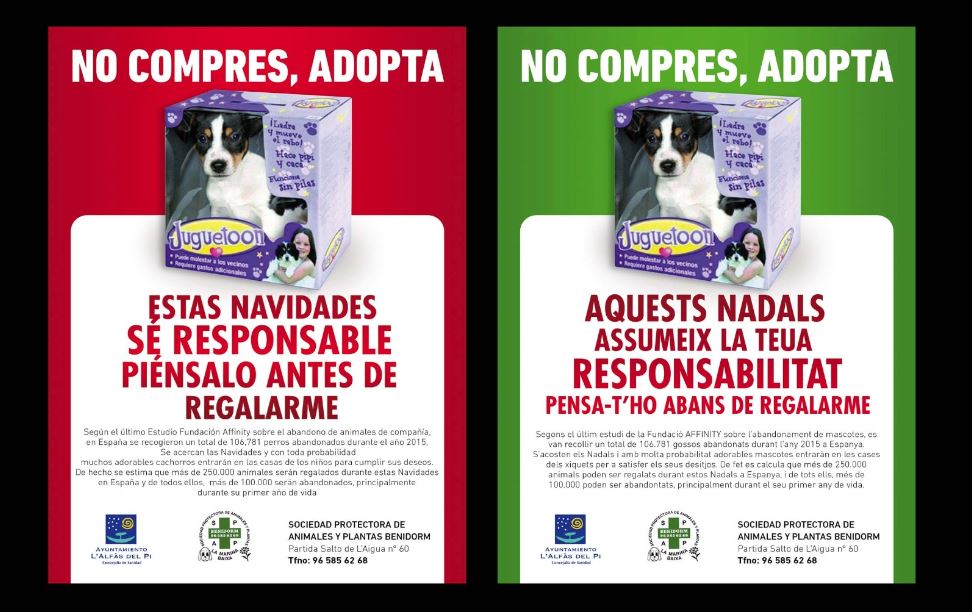 Cuadrante jamón Restaurar L'Alfàs promueve una campaña para fomentar la adopción de animales de  compañía en Navidad - Ayuntamiento de l'Alfàs del Pi | Sede Electrónica
