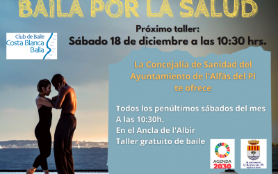 La concejalía de Sanidad te invita mañana sábado al  taller gratuito de baile en la playa de l’Albir