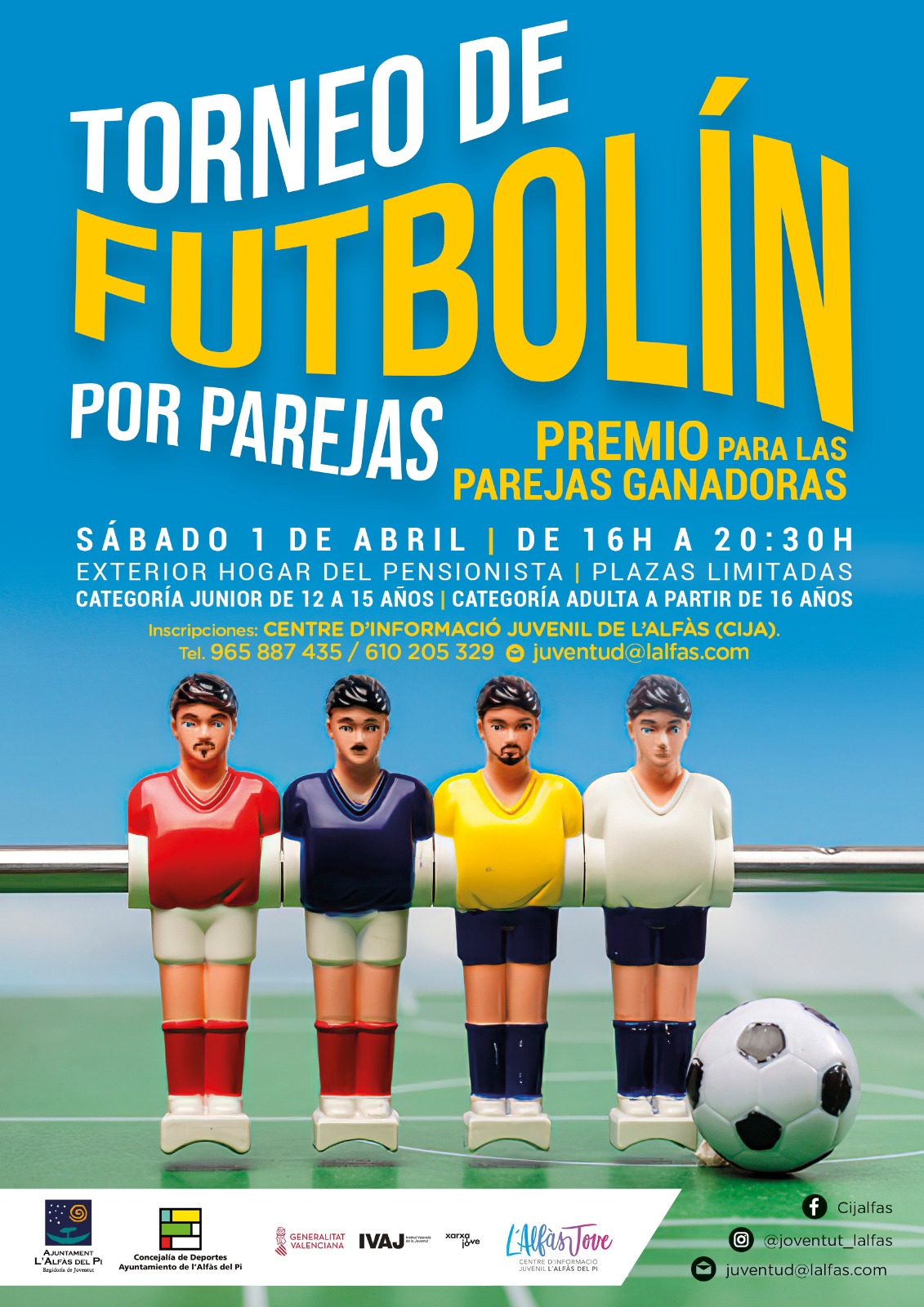 Participa este sábado en el Torneo de Futbolín por Parejas organizado por Juventud