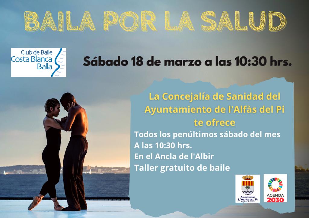 Nuevo taller gratuito de baile este sábado en la playa de l’Albir con Costa Blanca Balla y la concejalía de Sanidad