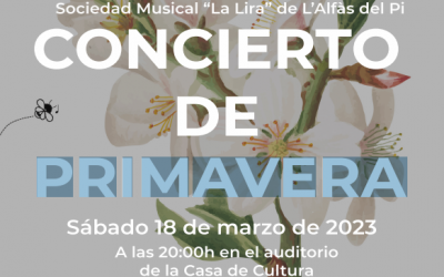 El sábado 18 de marzo la Casa de Cultura de l’Alfàs acoge el tradicional Concierto de Primavera de La Lira