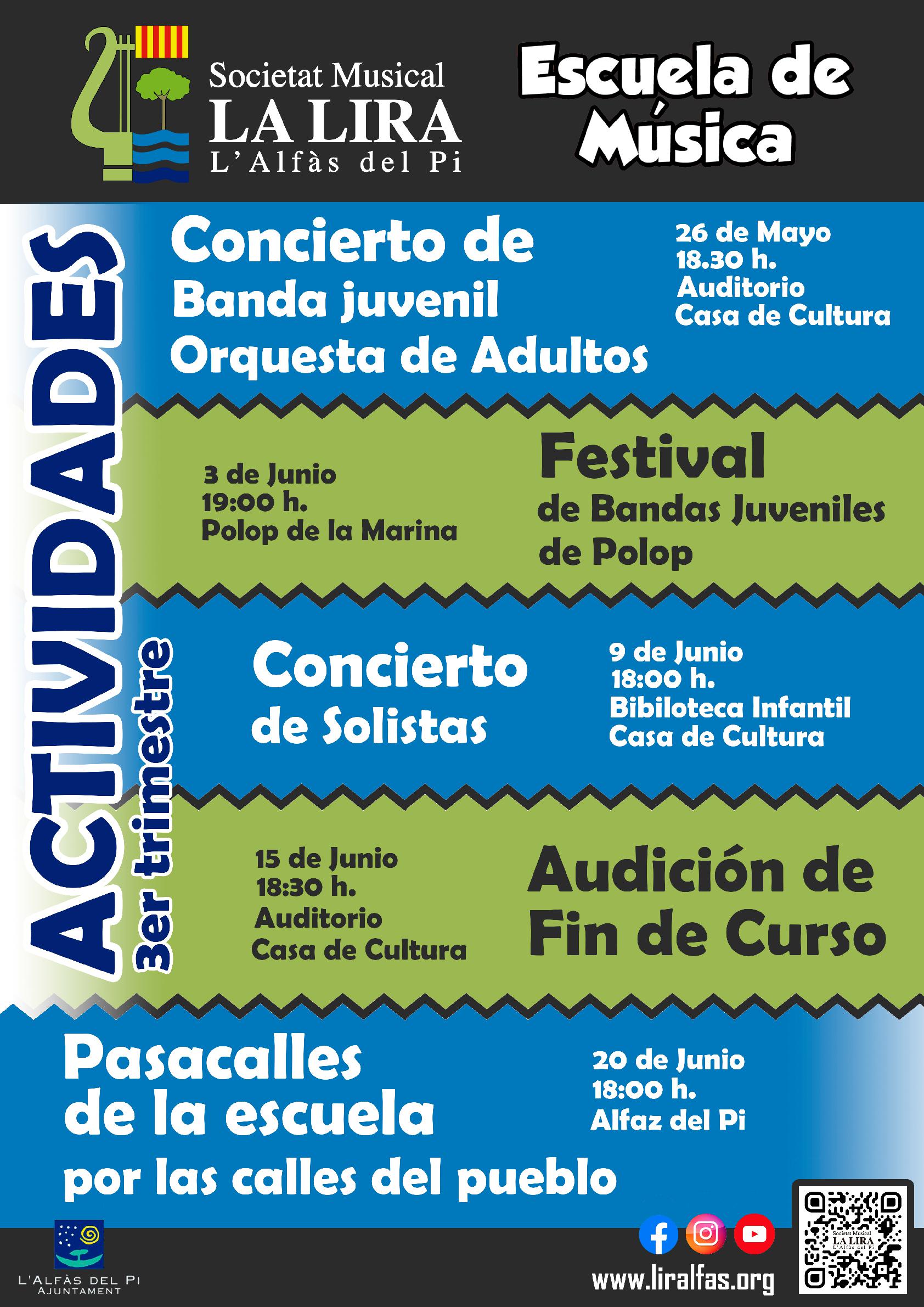 Concierto de la Banda Juvenil y la Orquesta de Adultos de La Lira mañana viernes en la Casa de Cultura