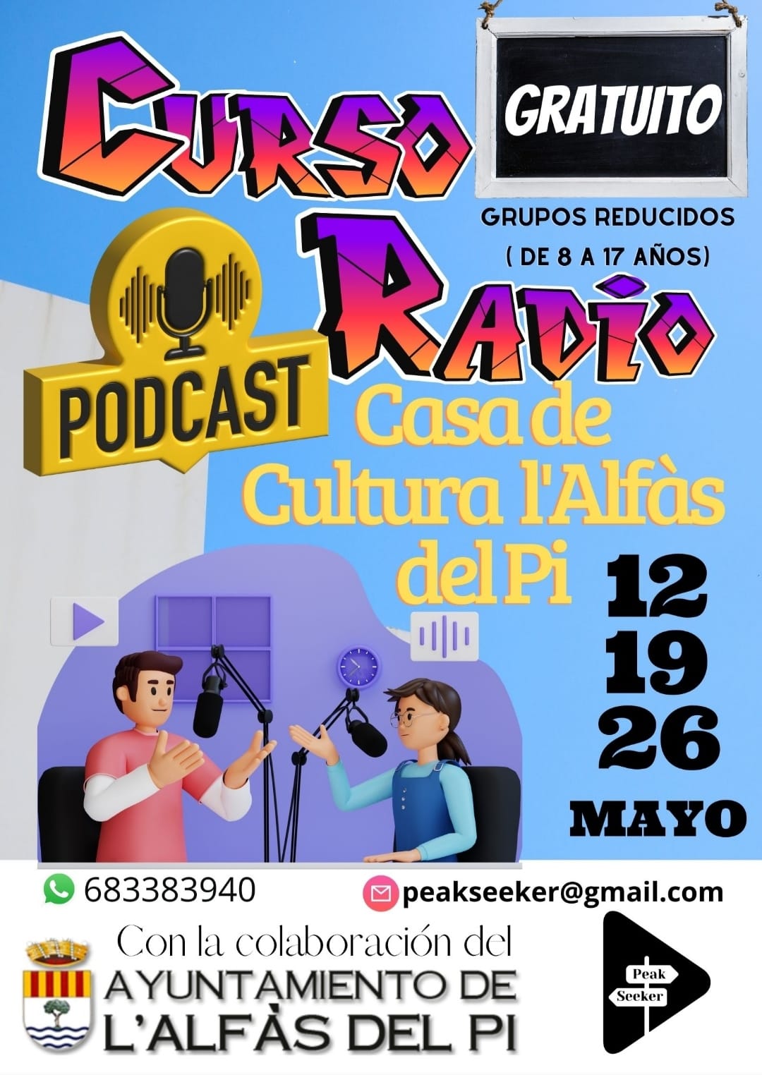La Casa de Cultura de l’Alfàs acoge un Taller Gratuito de Podcast y Radio para menores de 8 a 17 años