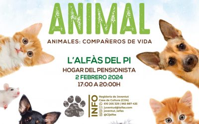 ‘Animales, compañeros de vida’ tema del Foro Jove organizado el próximo viernes 2 de febrero en l’Alfàs