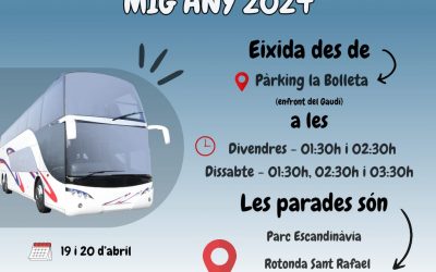 La concejalía de Fiestas fletará un servicio nocturno de autobús gratuito en Mig Any