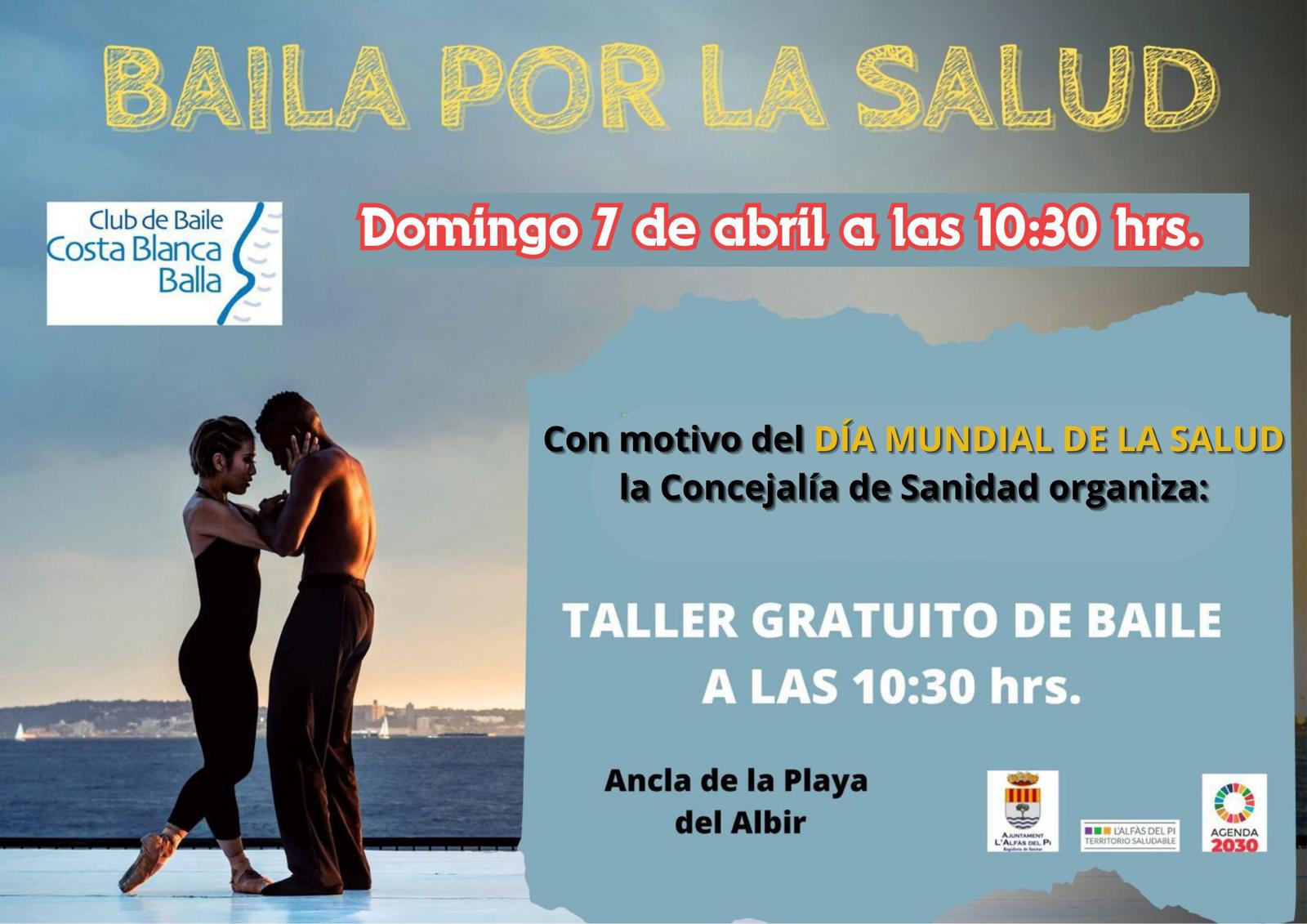 Sanidad te invita a participar este domingo en el Taller gratuito de Baile en la playa de l’Albir