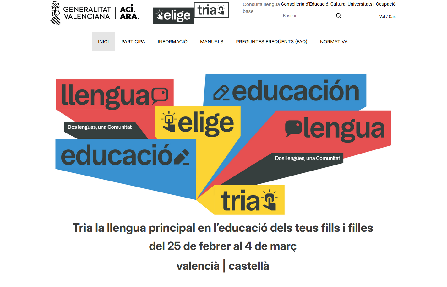 La Generalitat inicia mañana la consulta a las familias para elegir la ...