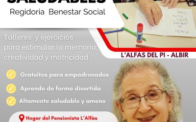 El Ayuntamiento de l’Alfàs del Pi pone en marcha los Talleres Saludables gratuitos para mayores de 65 años
