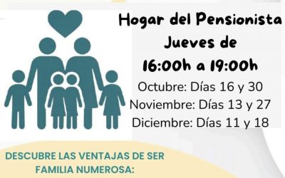 Bienestar Social habilita un punto de información para Familias Numerosas en el Hogar del Pensionista