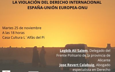 La Casa de Cultura de l’Alfàs acoge el martes una charla sobre el Sáhara Occidental tras 50 años de ocupación