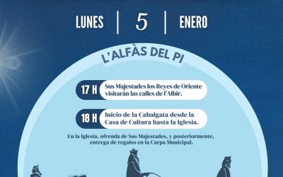 Sus majestades de Oriente Melchor, Gaspar y Baltasar recorrerán las calles del Albir y l’Alfàs el 5 de enero
