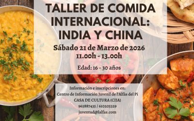 Juventud organiza un taller gratuito de comida internacional centrado en India y China