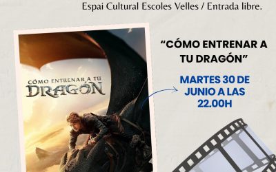 Esta tarde ‘Cine al Carrer’ presenta en la plaza Escoles Velles la película ‘Cómo entrenar a tu dragón’