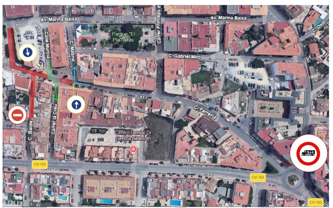 Aviso : El lunes y martes 15 y 16 de junio se cortan al tráfico las calles Balde y Escuelas por las obras