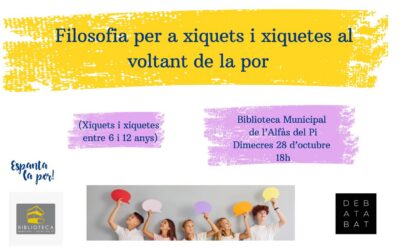 La Biblioteca Municipal de l’Alfàs del Pi organiza un taller de filosofía infantil en torno a la emoción del miedo